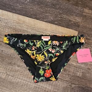 Kate Spade Floral Bikini Bottom - Black and Multicolor